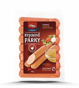 CBA Hydinové párky 300g